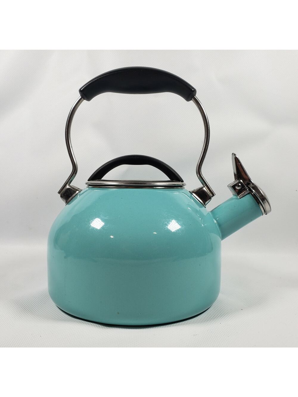 Chantal Classic Whistling Stove Top Hot Water Kettle Aqua Teal Blue Enamel Cute